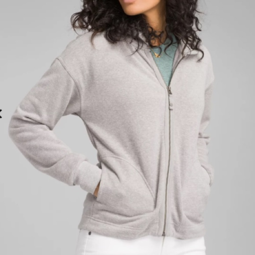 Prana Womens Cozy Up Zip Up Jacket size small heather grey